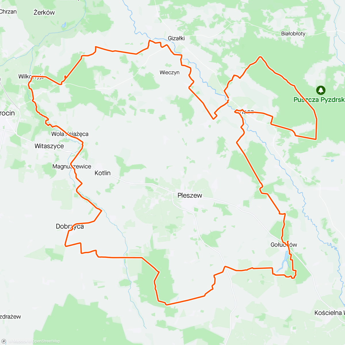 Map of the activity, Szutroza - Szlak Wielkopolskich Łowisk 💪