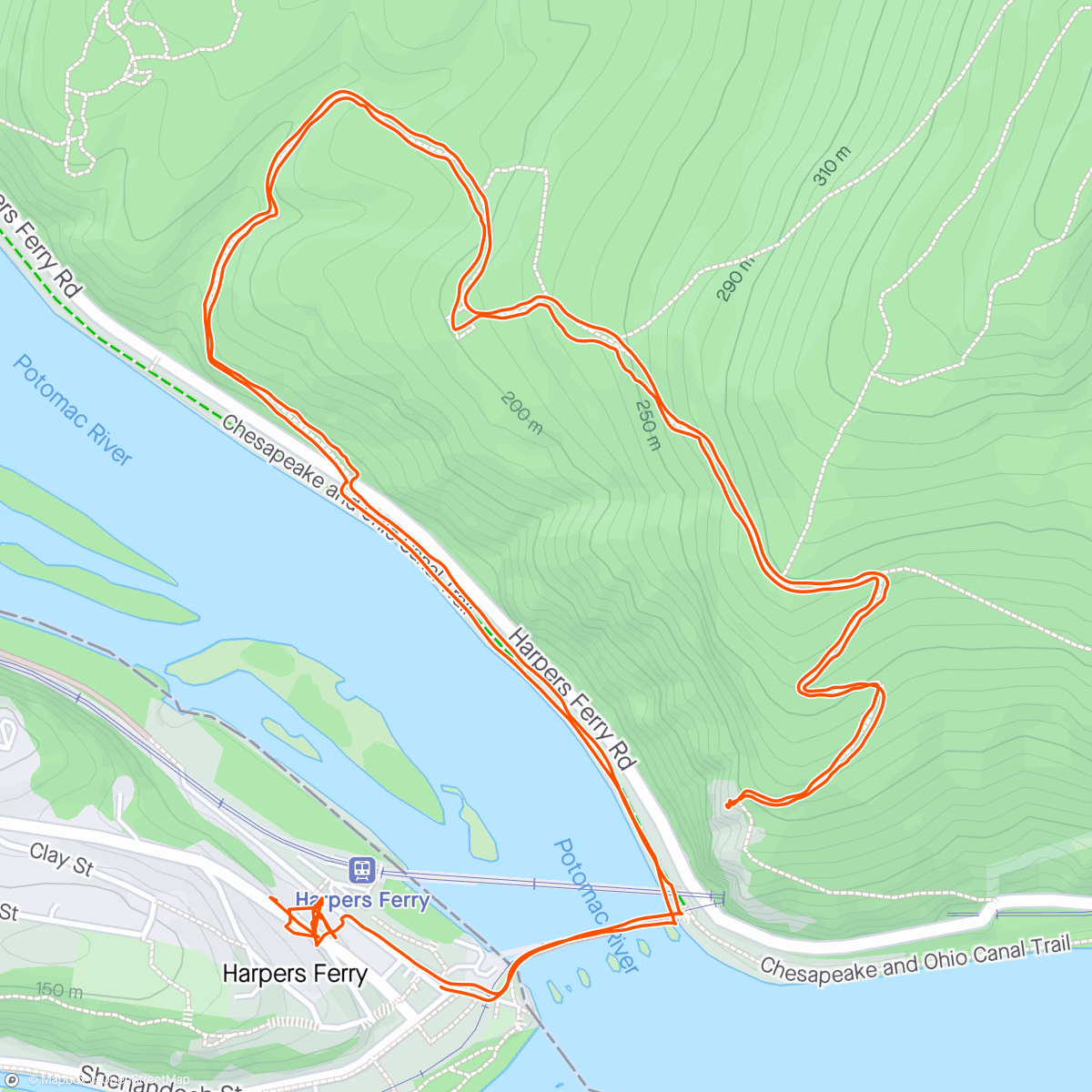 Map of the activity, Maryland Heights Overlook