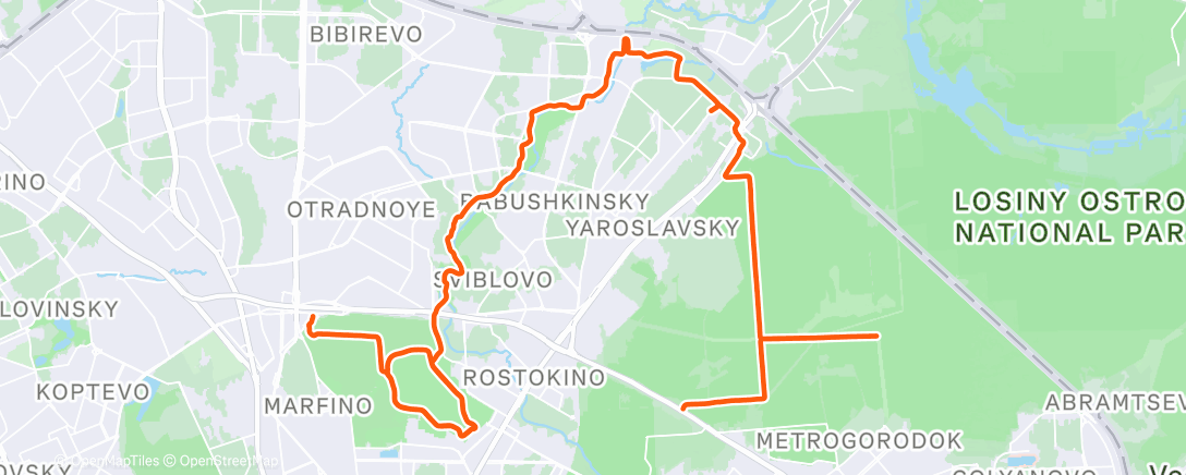 Map of the activity, По паркам