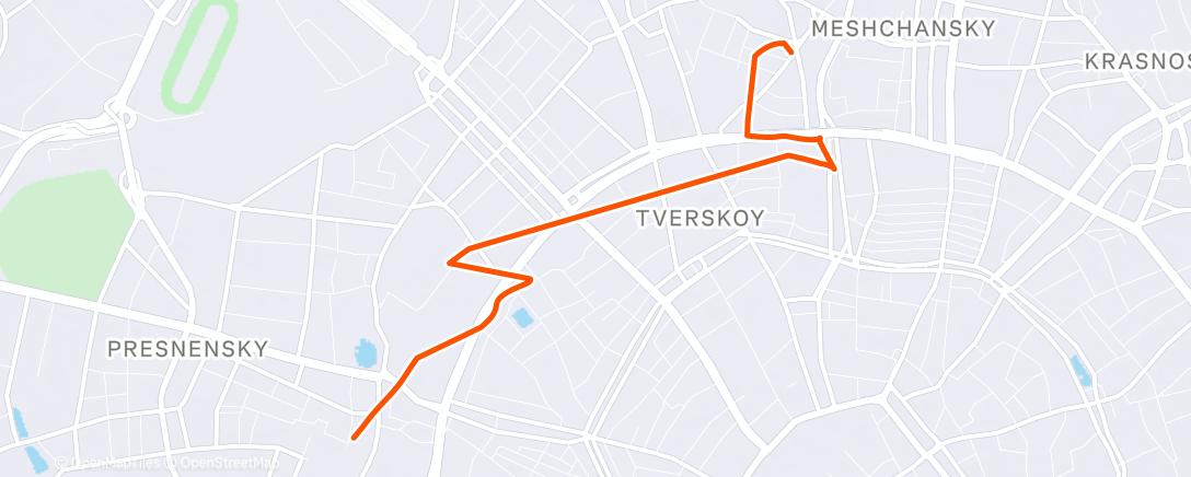 Map of the activity, Утренний забег