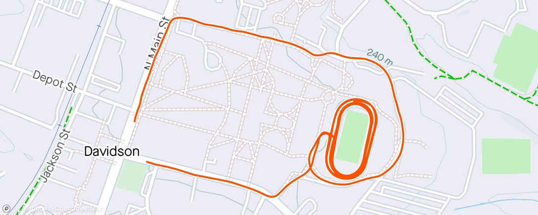Map of the activity, Track work