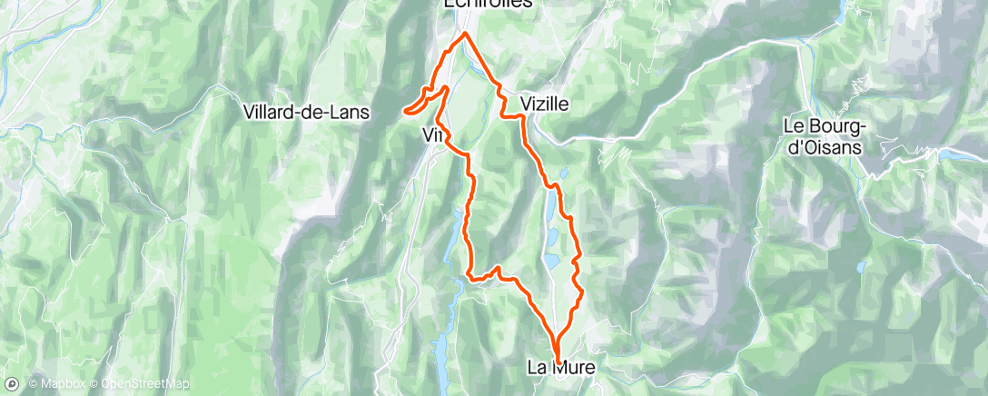 Map of the activity, Vélo la Mure
