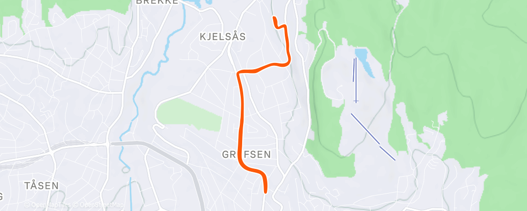 Map of the activity, Afternoon Run