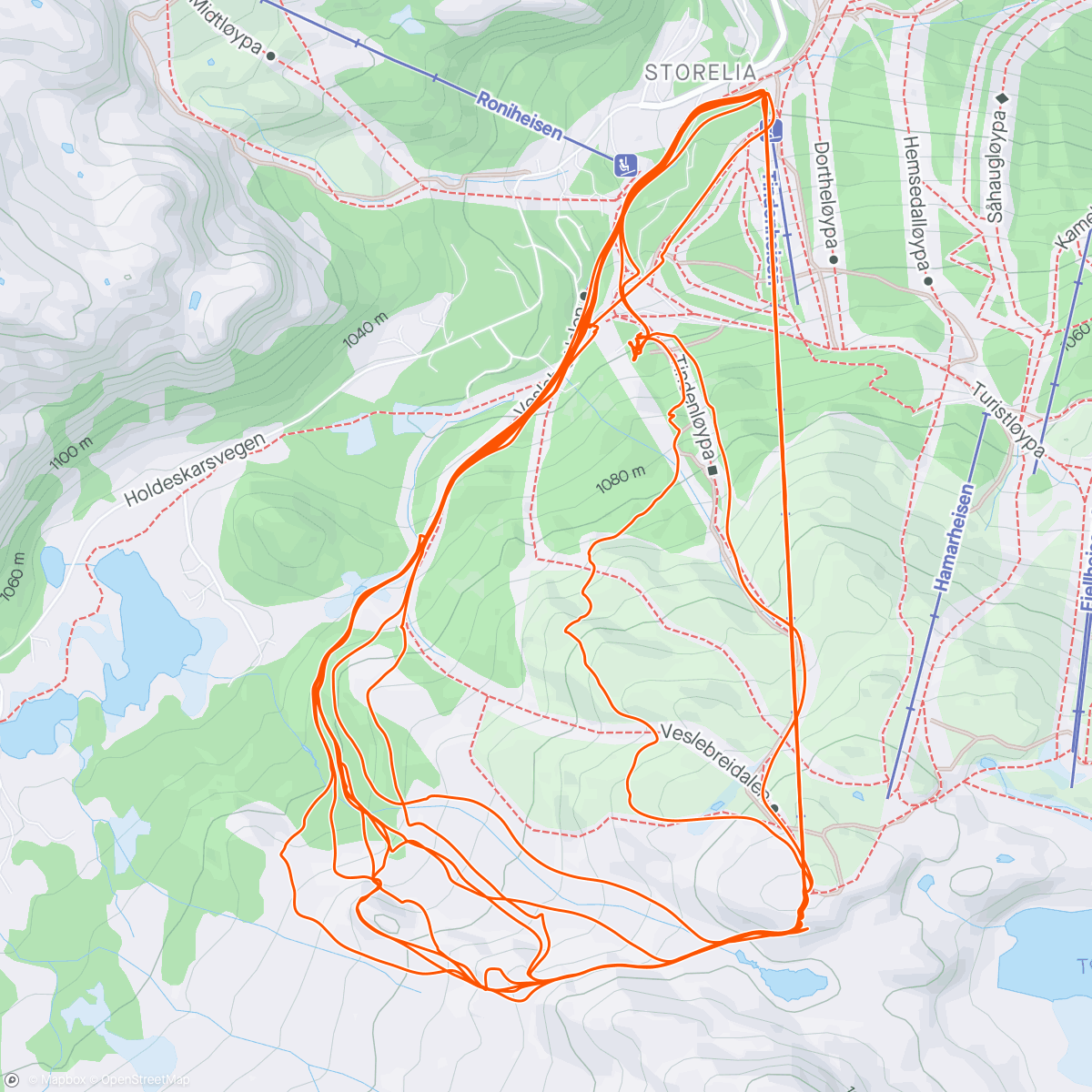 Map of the activity, Hemsedal 2