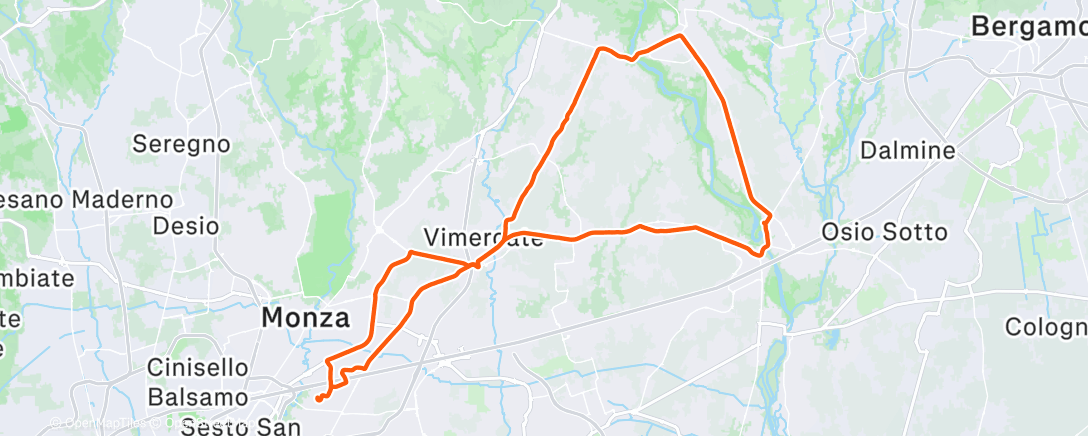 Map of the activity, Pedalata mattutina