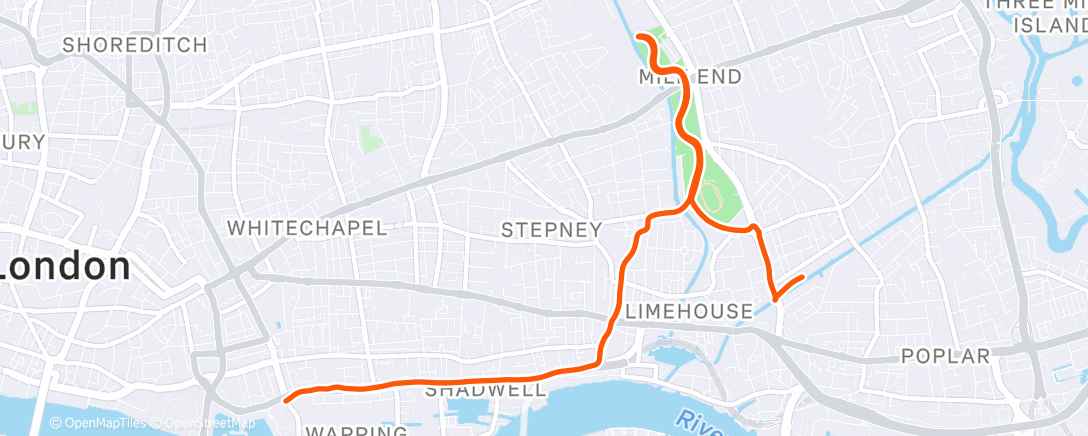 Map of the activity, Exclusively running with people named Matt this week