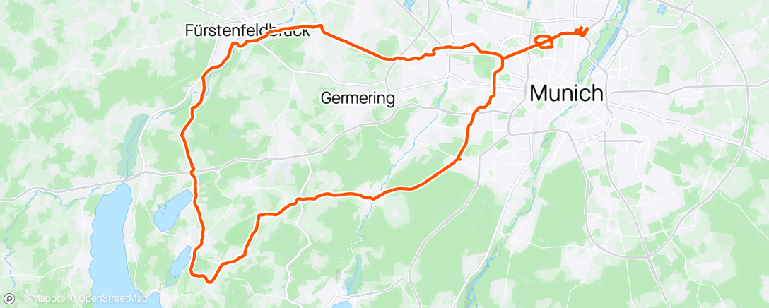 Map of the activity, Pilsensee, Wörthsee, Fürstenfeldbruck