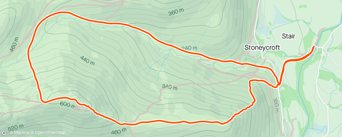 Map of the activity, Causey Pike fell race
