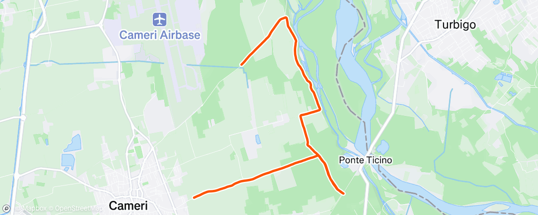 Map of the activity, 15 KM RUN ❤️