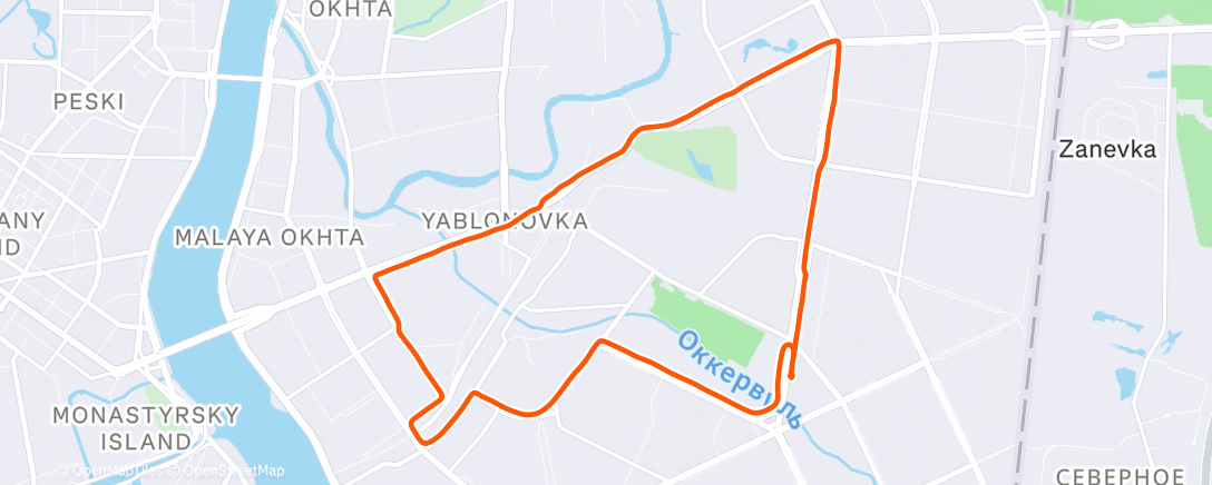 Map of the activity, Morning Run