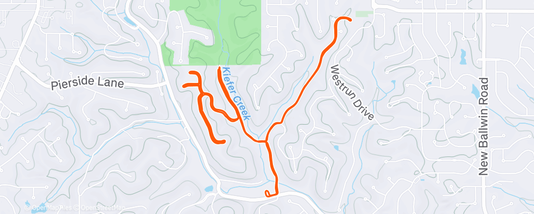 Map of the activity, Morning Run