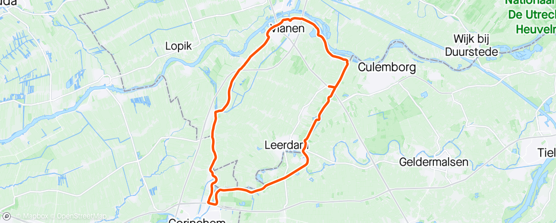 Map of the activity, Vianen-Meerkerk-Gorkum