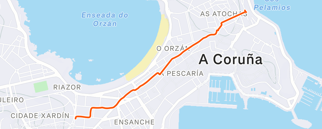 Map of the activity, Caminata de tarde