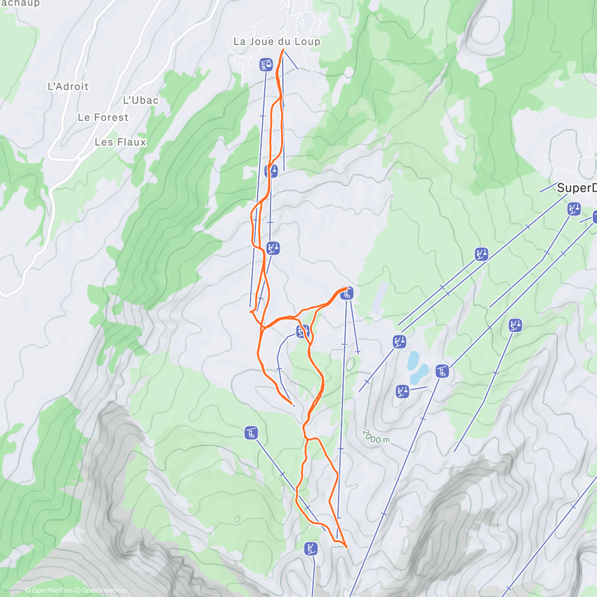 Map of the activity, La Joue