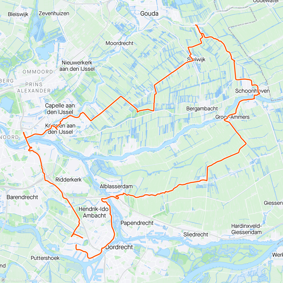 Map of the activity, Haastrecht door de polder