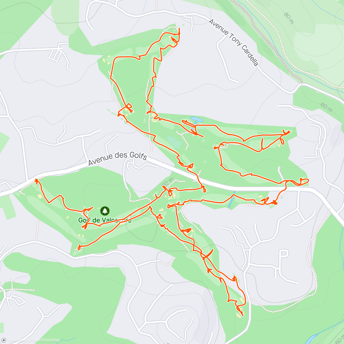 Map of the activity, Golf Valescure