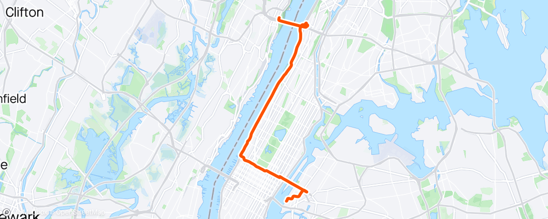 Map of the activity, Commute home