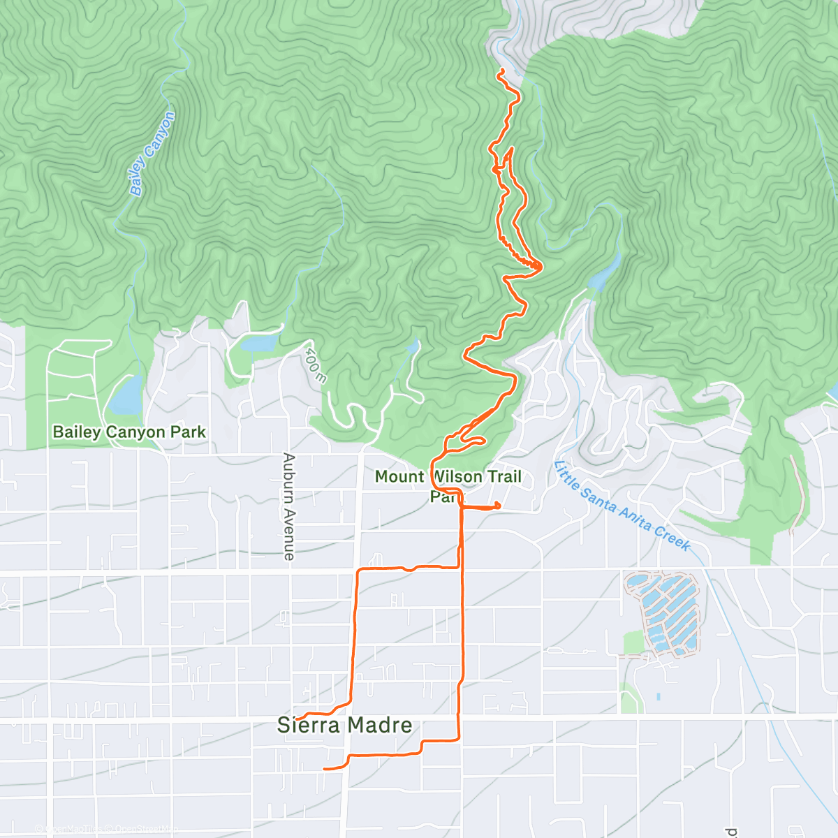Map of the activity, First time Wilson trail post-fire
