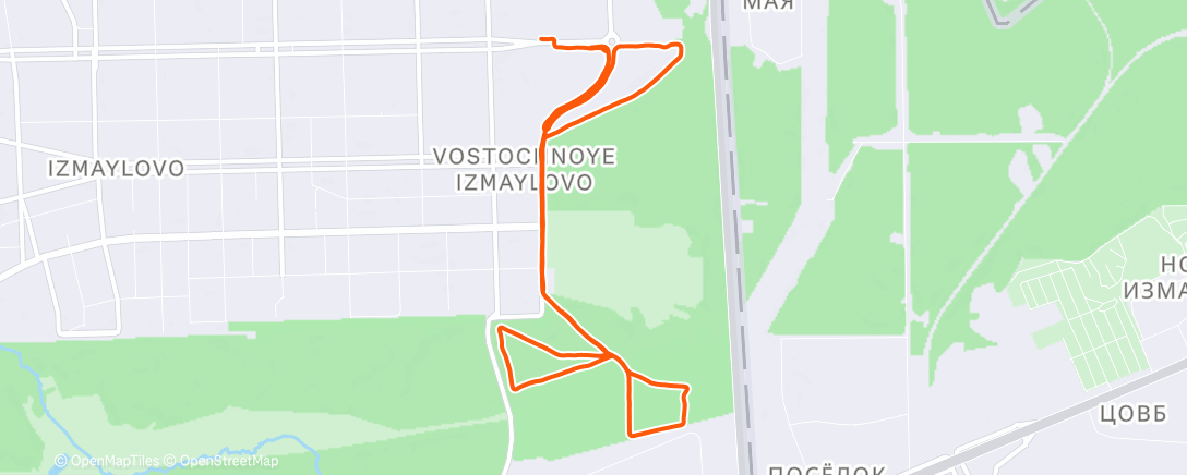 Map of the activity, Evening Run