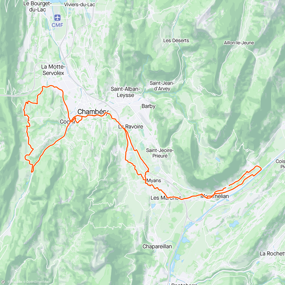 Map of the activity, Sortie vélo avec l'amie Agnès