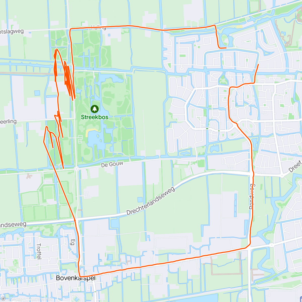 Map of the activity, ZON ☀️☀️☀️ (afstand klopt niet)
