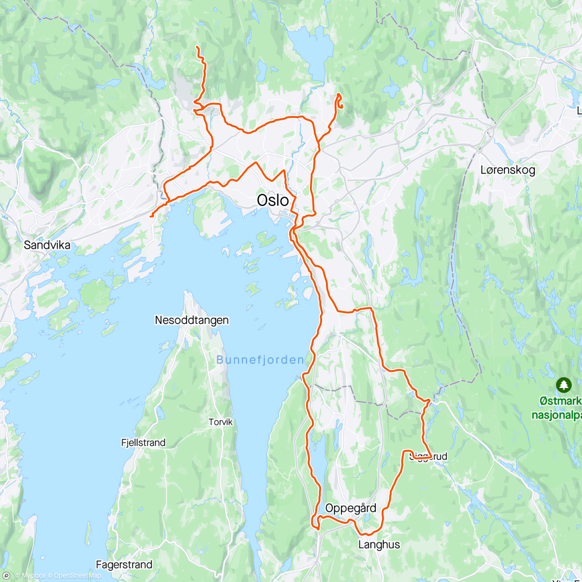 Karte der Aktivität „Tryvann-GK-Kongsveien-Siggerud-Rouleur⛰️🔑”