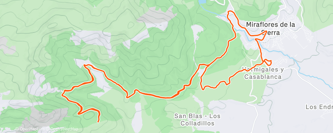 Map of the activity, Bicicleta a la hora del almuerzo