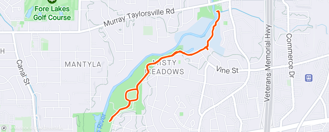 Map of the activity, Easy Jog w/ Pups