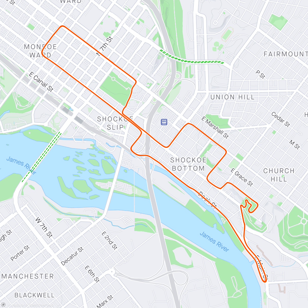 Karte der Aktivität „Zwift - Cobbled Climbs in Richmond”