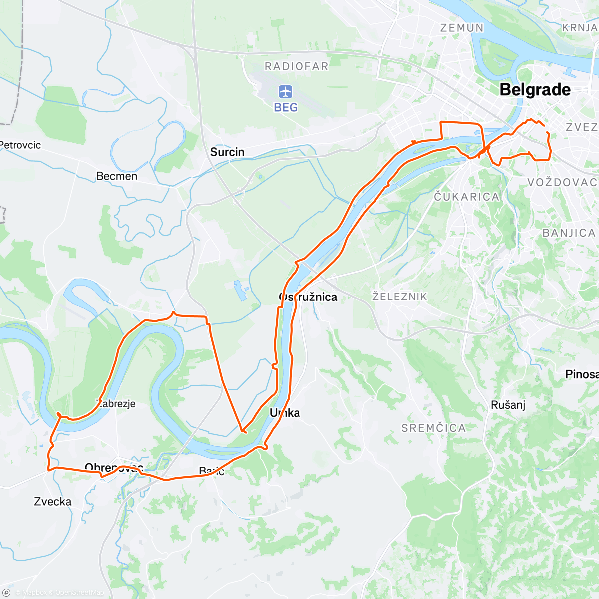 Map of the activity, ☀️ Lunch Ride