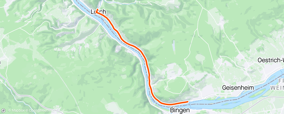 Map of the activity, Kleine Radtour nach Rüdesheim mit dem alten Mountainbike