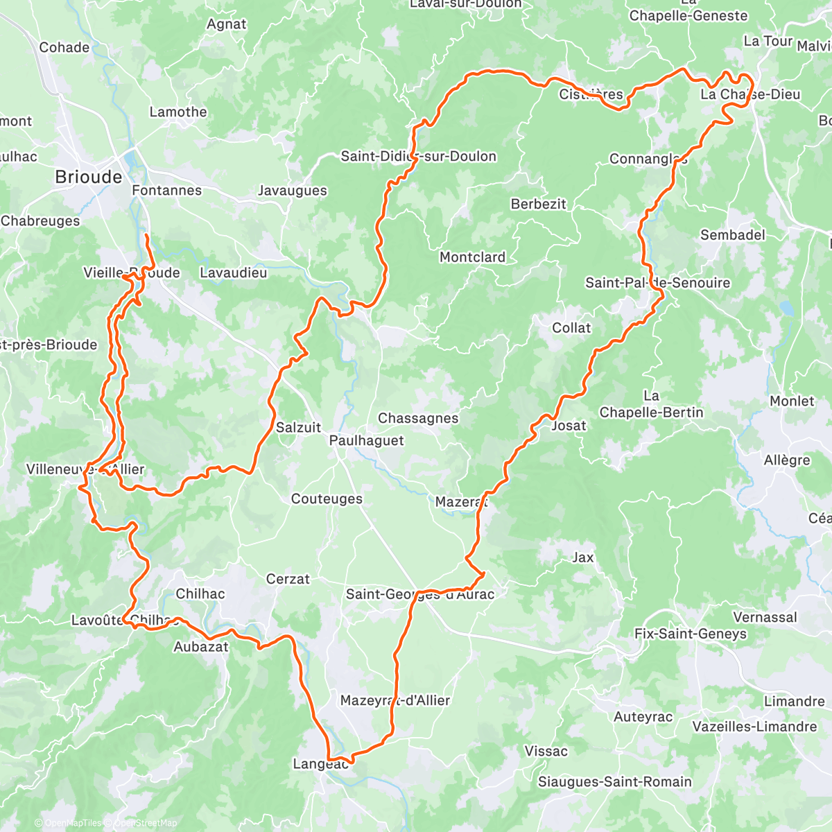 Map of the activity, Belle boucle en Haute Loire avec Eric🚴😎🤩🍁🍂