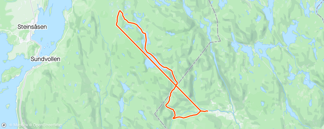 Map of the activity, Løvlia - hvor Strava stoppet