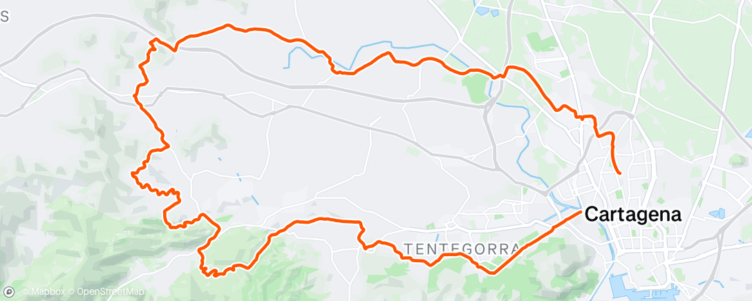 Map of the activity, Bicicleta de montaña por la tarde