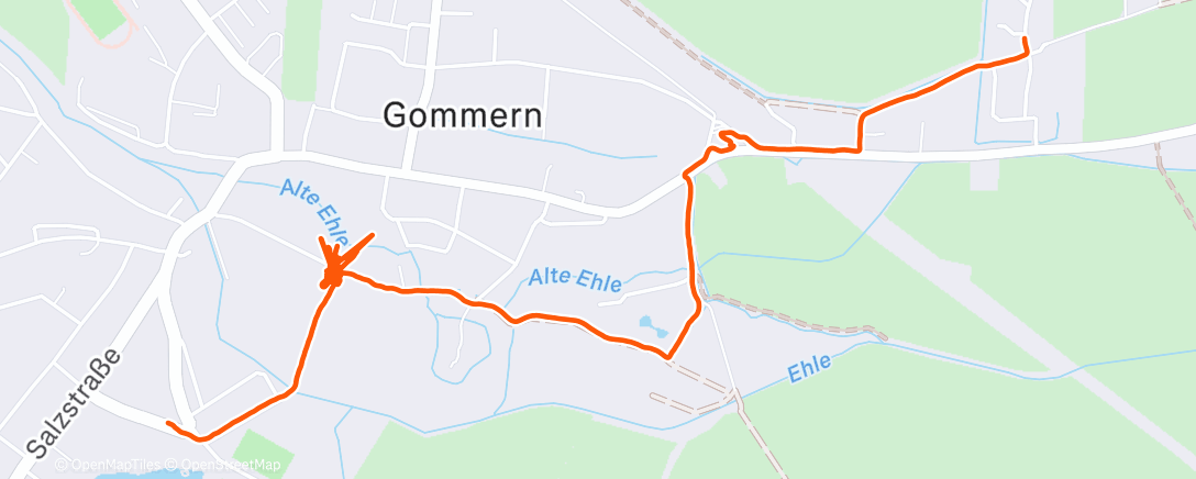 Map of the activity, Evening Walk