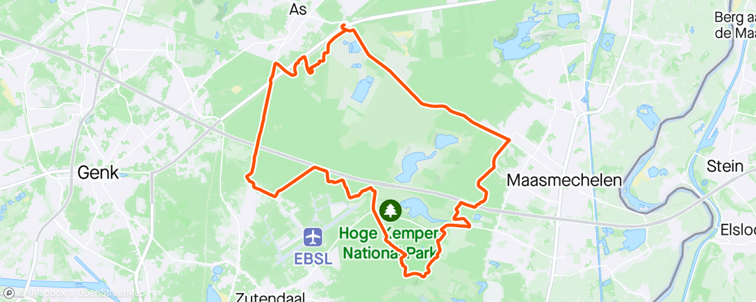 Mapa de la actividad, Namiddagrit op e-mountainbike