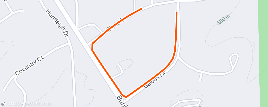 Map of the activity, Afternoon Run