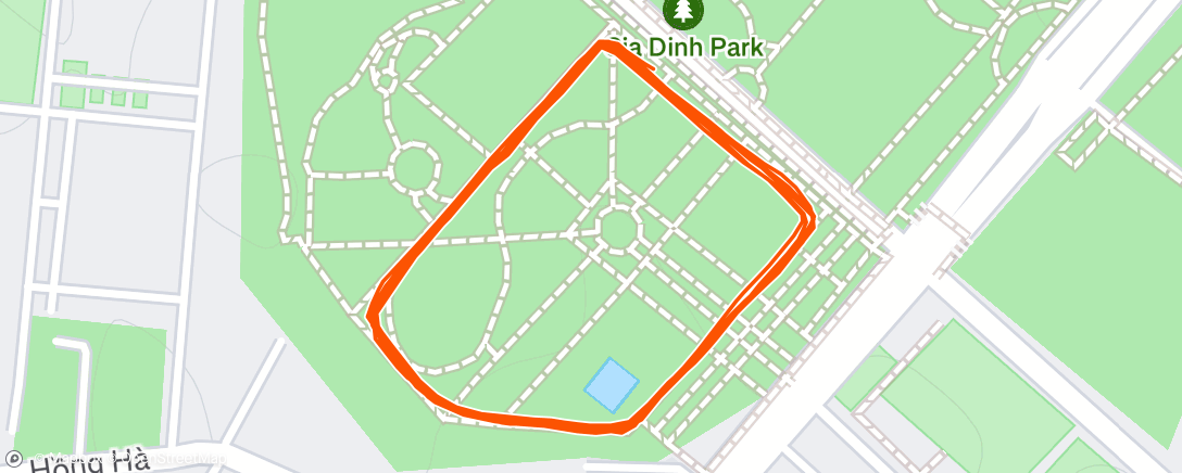 Map of the activity, Evening Run