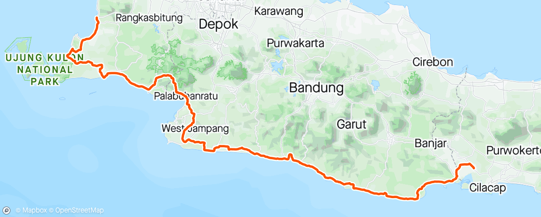 Map of the activity, Susur Pantai Selatan Djawa
BJ2024