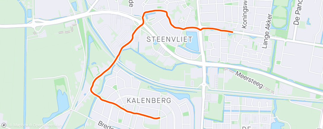 Map of the activity, Afternoon Run