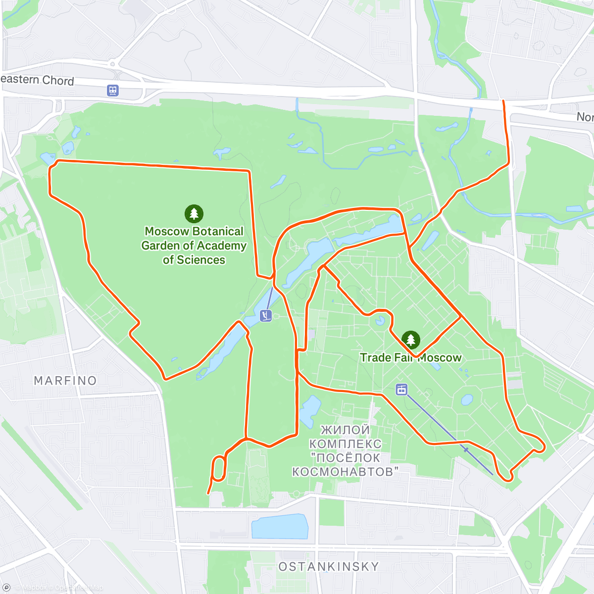 Map of the activity, Длительная - ВДНХ-лонгран