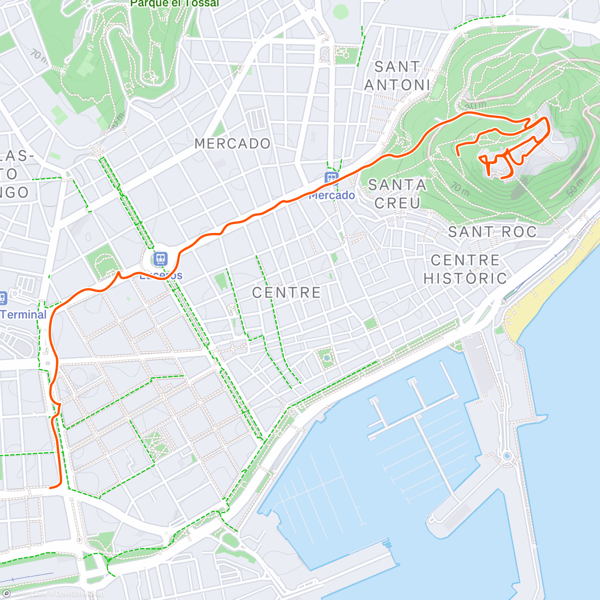 Map of the activity, Afternoon Walk