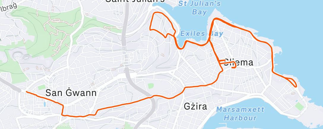 Mapa da atividade, Afternoon Run