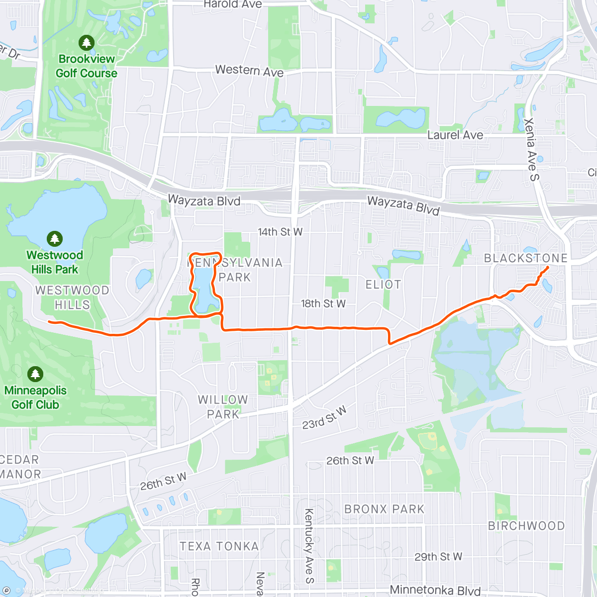 Map of the activity, I run for pizza 🍕 in Minneapolis, Minnesota ⛅