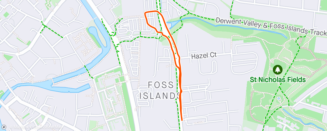 Map of the activity, Run to shops after gym.