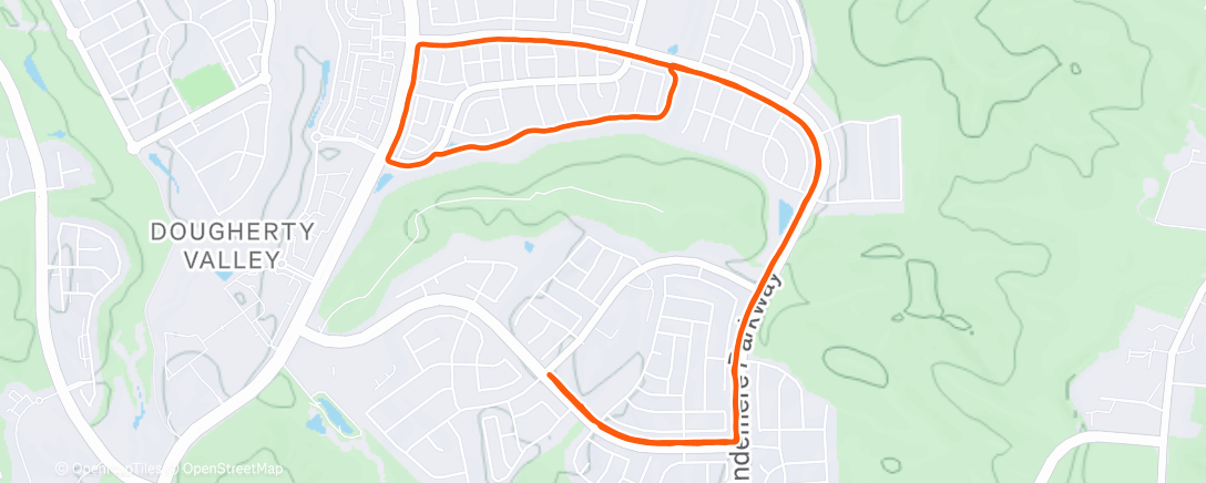 Map of the activity, Afternoon Run