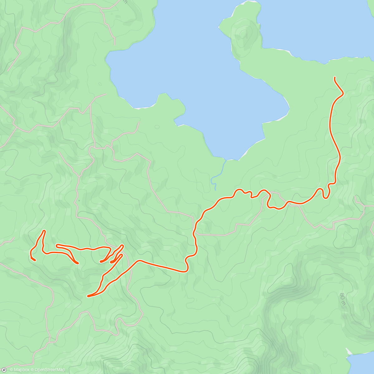 Map of the activity, Zwift - Group Ride: Bikealicious Rubberband Joy Ride (E) on Road to Sky in Watopia