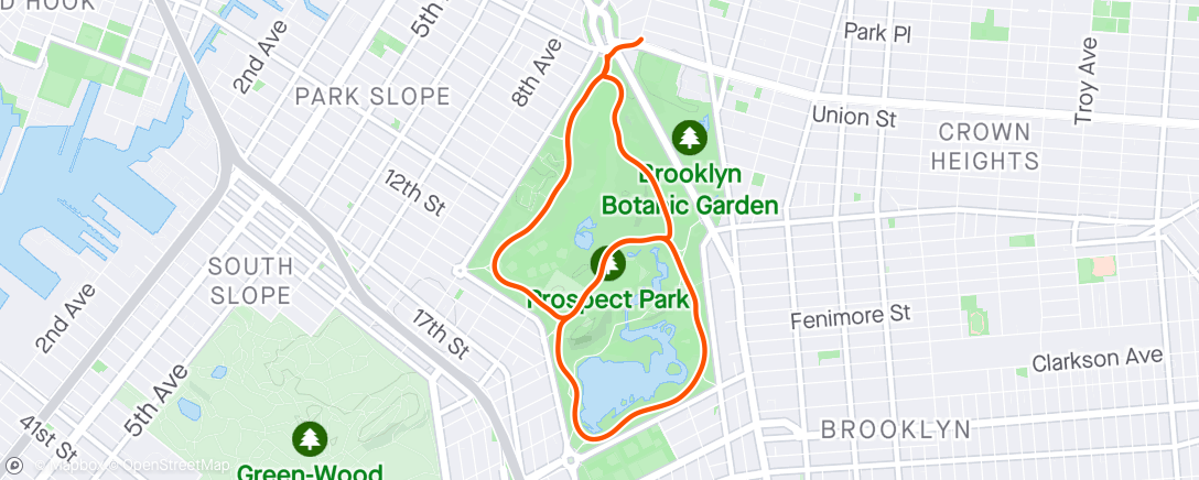 Mappa dell'attività Great morning for a run in Prospect Park