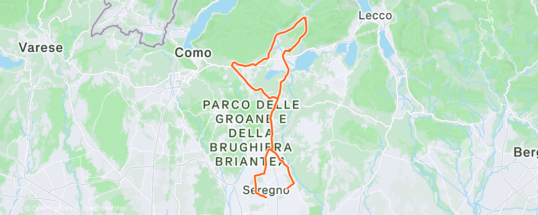 Map of the activity, Pedalata mattutina
