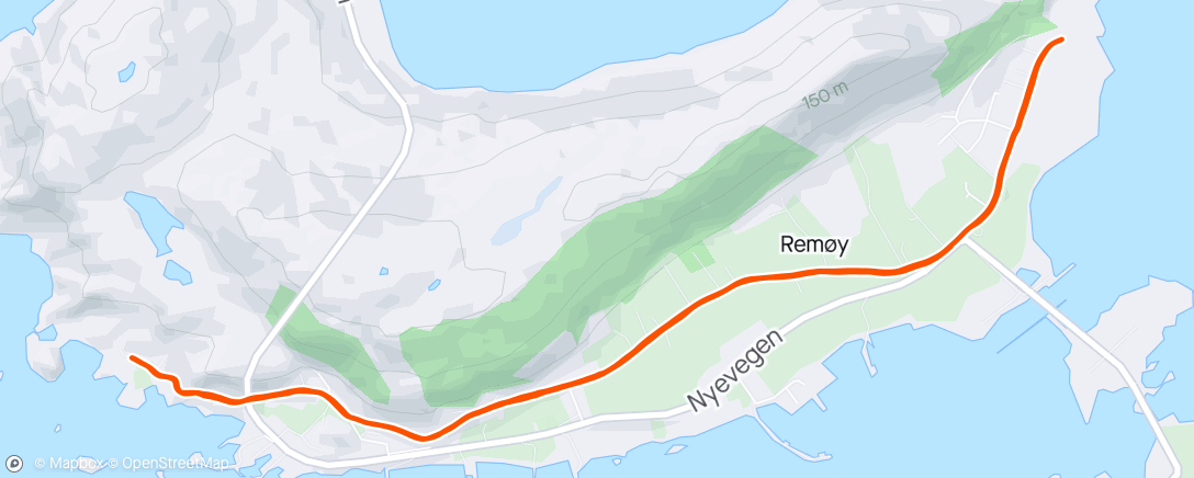 Map of the activity, Remøy morgentur😀🏃
